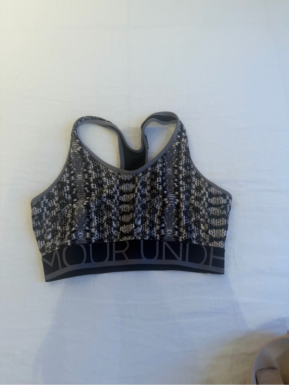 Under Armour Grey Snake-Print Racerback Sports Bra